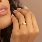 Thin Rectangular Geometric Adjustable Ring