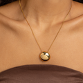 18K Gold Plated Sphere Pendant Necklace – Minimal Polished Ball Chain Necklace