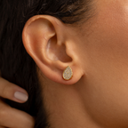 Teardrop Crystal Stud Earrings Set – 18K Gold Plated Zirconia Duo