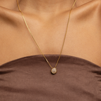 Round Pavé Zirconia Pendant Necklace – 18K Gold Plated Minimalist Luxury Jewelry