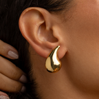 Bold Teardrop Stud Earrings – 18K Gold Plated Statement Earrings