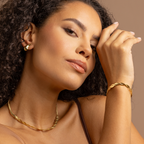 18K Gold Plated Double Band Cuff Bracelet – Minimalist Open Bangle for Women