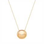 18K Gold Plated Sphere Pendant Necklace – Minimal Polished Ball Chain Necklace