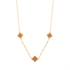 18K Gold Plated Clover Charm Necklace – Elegant Minimalist Lucky Pendant