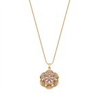 Floral Pavé Pendant Necklace with Zirconia – 18K Gold Plated Elegant Women’s Jewelry