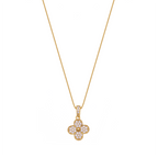 Gold Clover Pendant Necklace with Zirconia – 18K Gold Plated Elegant Women’s Jewelry
