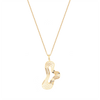 18K Gold Plated Abstract Organic Pendant Necklace – Modern Artistic Statement Chain