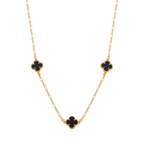 18K Gold Plated Clover Charm Necklace – Elegant Minimalist Lucky Pendant