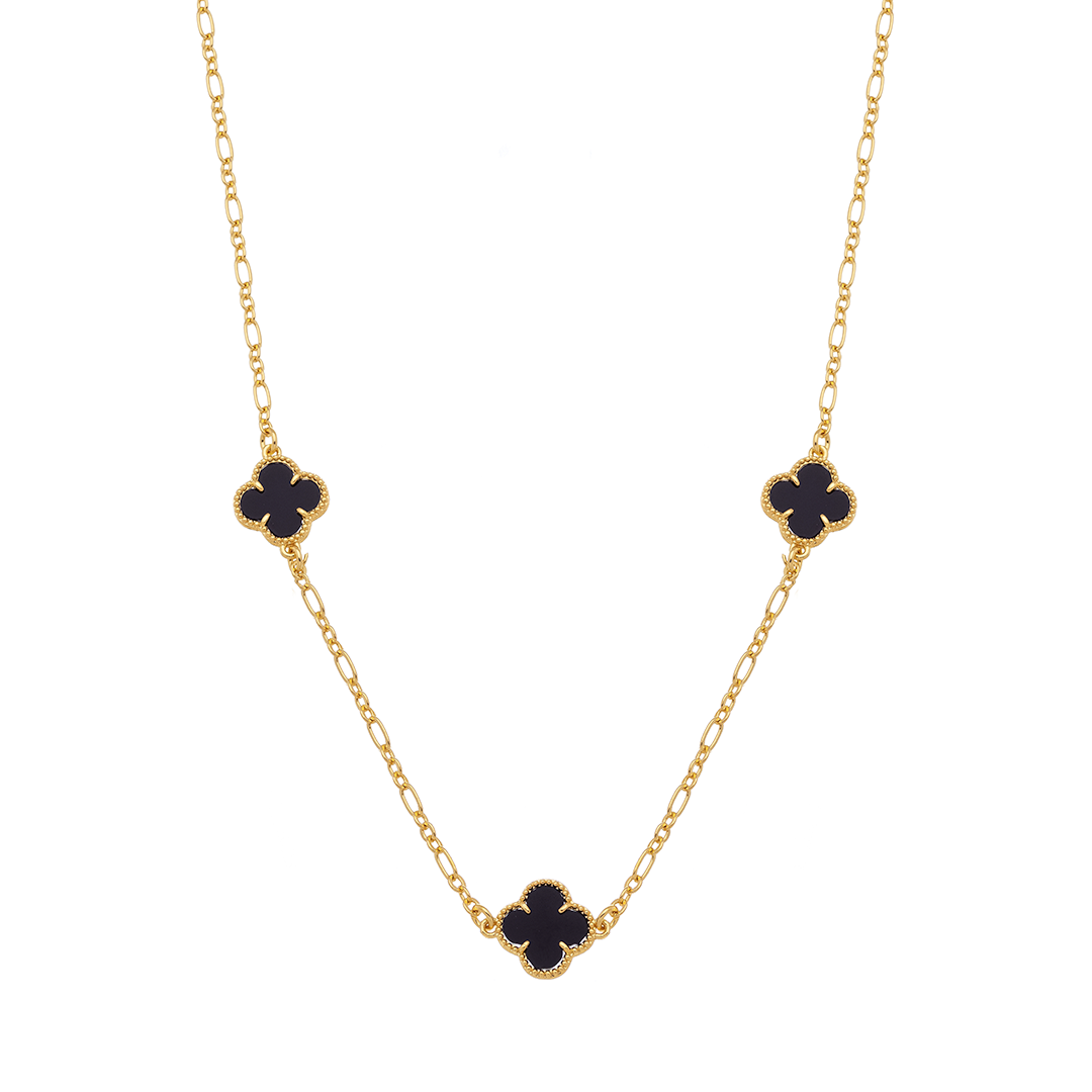 18K Gold Plated Clover Charm Necklace – Elegant Minimalist Lucky Pendant