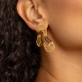 Abstract Mesh Statement Earrings – 18K Gold Plated Sculptural Drop Earrings