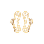 Abstract Mesh Statement Earrings – 18K Gold Plated Sculptural Drop Earrings