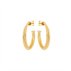 Classic Gold Hoop Earrings – 18K Gold Plated Bold Medium Hoops