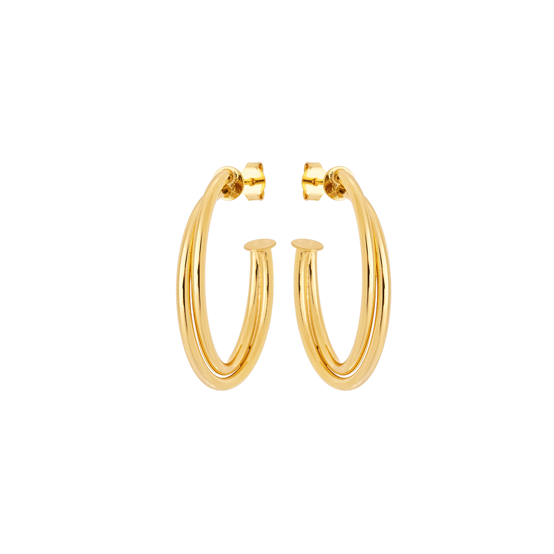 Classic Gold Hoop Earrings – 18K Gold Plated Bold Medium Hoops