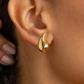 Organic Teardrop Stud Earrings – 18K Gold Plated Minimalist Design
