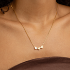 18K Gold Plated Triple Heart Necklace – Minimalist Romantic Pendant Chain