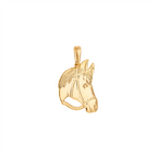 Men's Country style pendant in the shape of a horse with a saddle - 18k Gold Plated