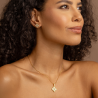 Gold Clover Pendant Necklace with Zirconia – 18K Gold Plated Elegant Women’s Jewelry