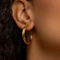 Classic Gold Hoop Earrings – 18K Gold Plated Bold Medium Hoops