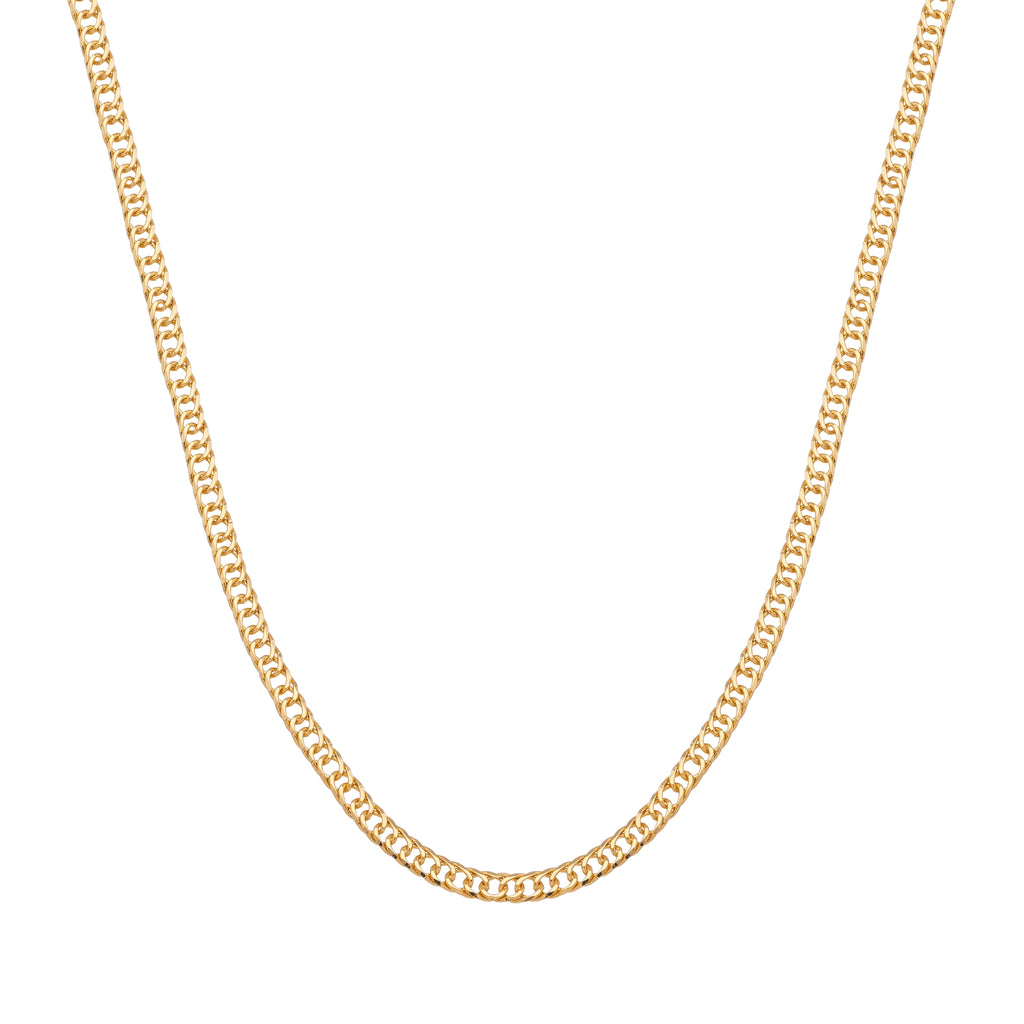 Men's 60cm chain, Grumet link design - 18k gold plated