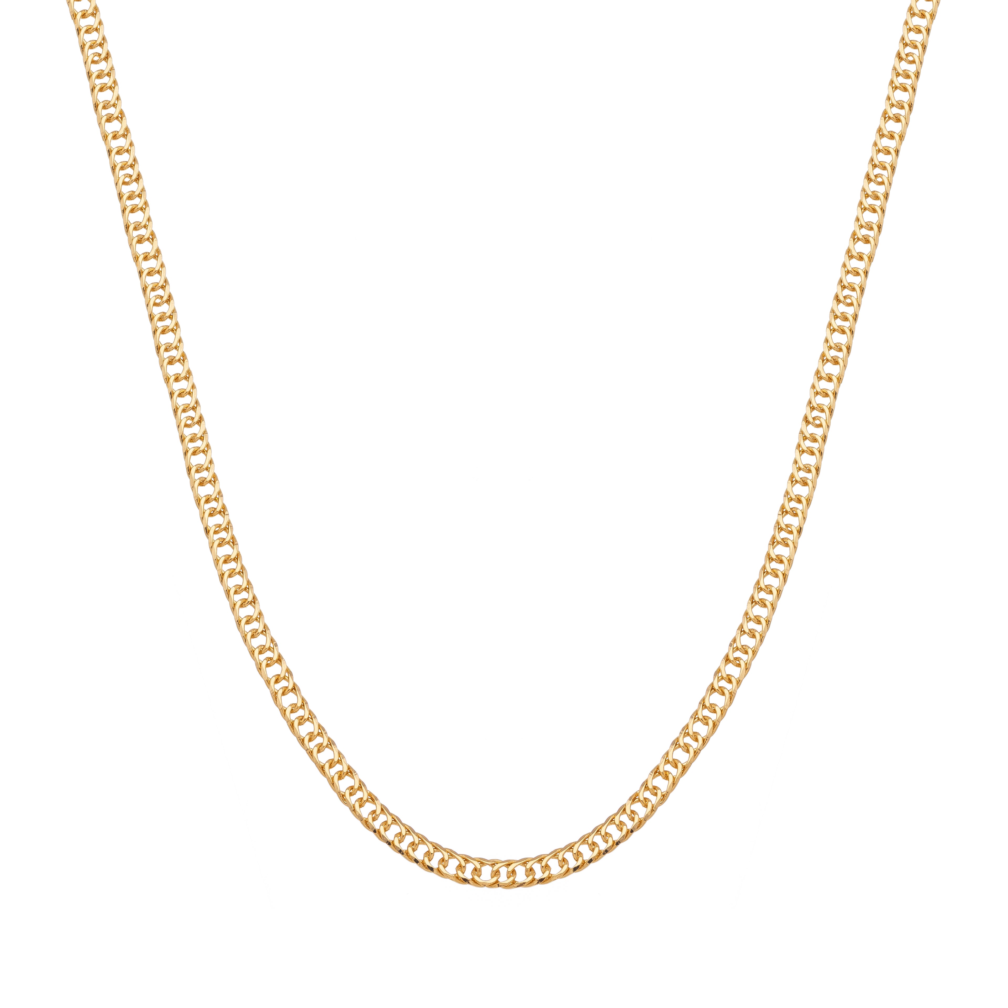 Men's 60cm chain, Grumet link design - 18k gold plated