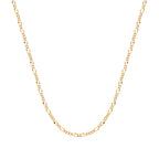 Figaro 3x1 mesh chain with beveled details on the sides - 18k gold plated