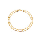 Men's bracelet, 18cm + 5cm extender, traditional 1x1 link, 18k gold plated.