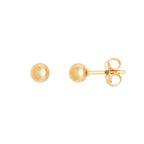 Delicate 2mm ball stud earrings for children, 18k gold plated, hypoallergenic.