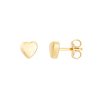Hypoallergenic children's earring in a heart shape, 18k gold plated.