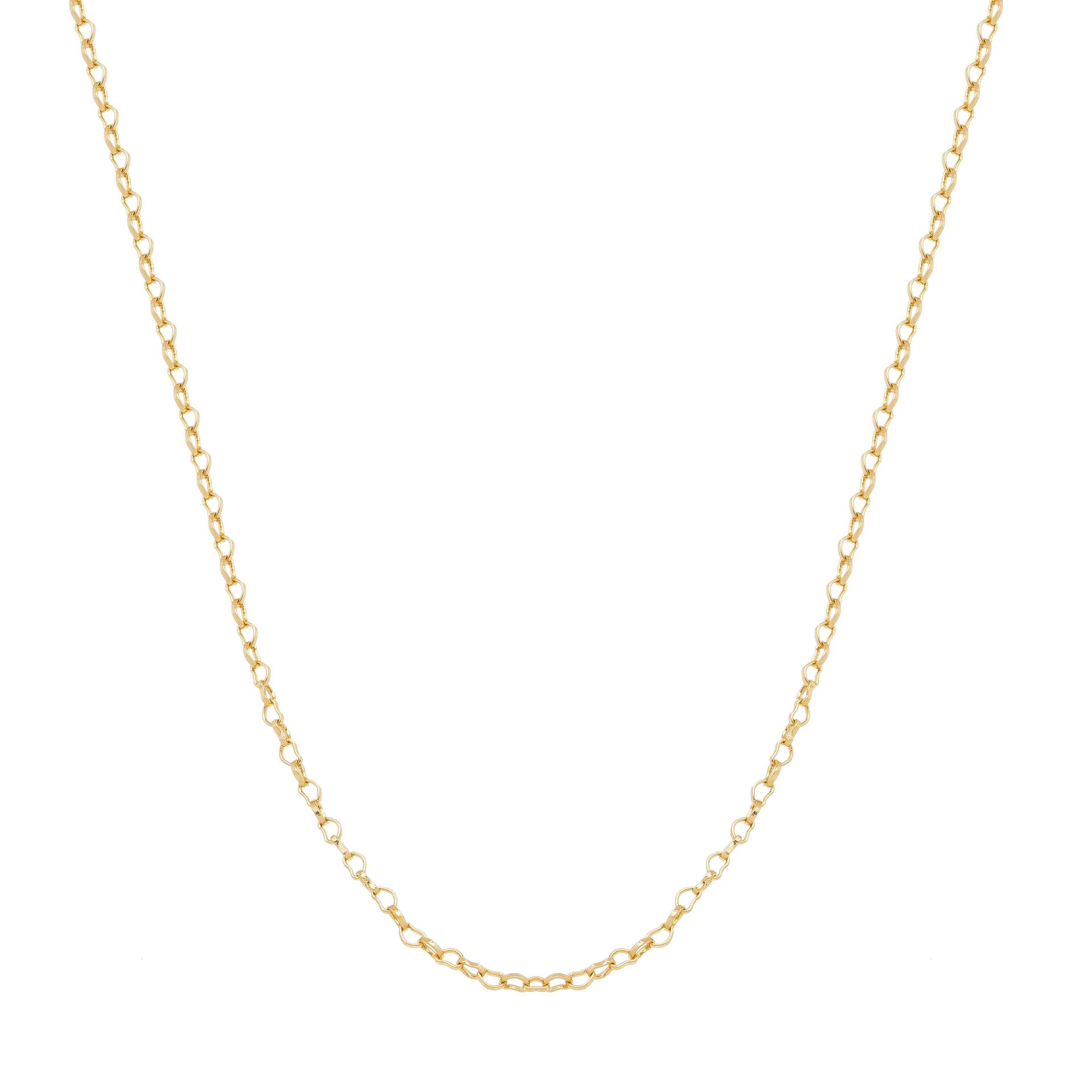 Children's curb chain, 1x1 link, 18k gold plated, hypoallergenic.