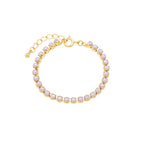 Children's rounded bracelet with pearls, 18k gold plated.