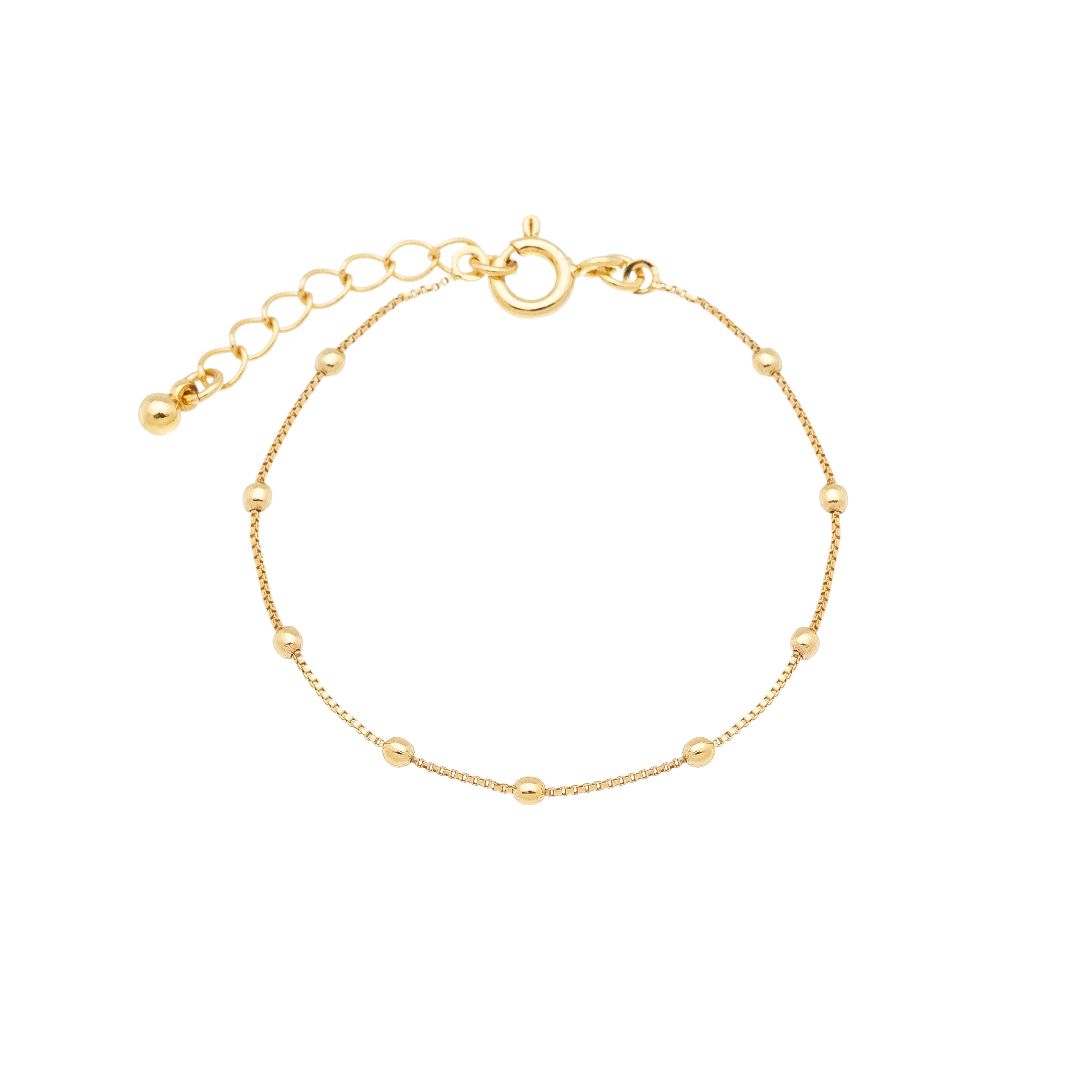 Children's bracelet with beads, 18k gold plated, hypoallergenic.