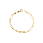 Children's bracelet with 3x1 link chain, 18k gold plated, hypoallergenic.