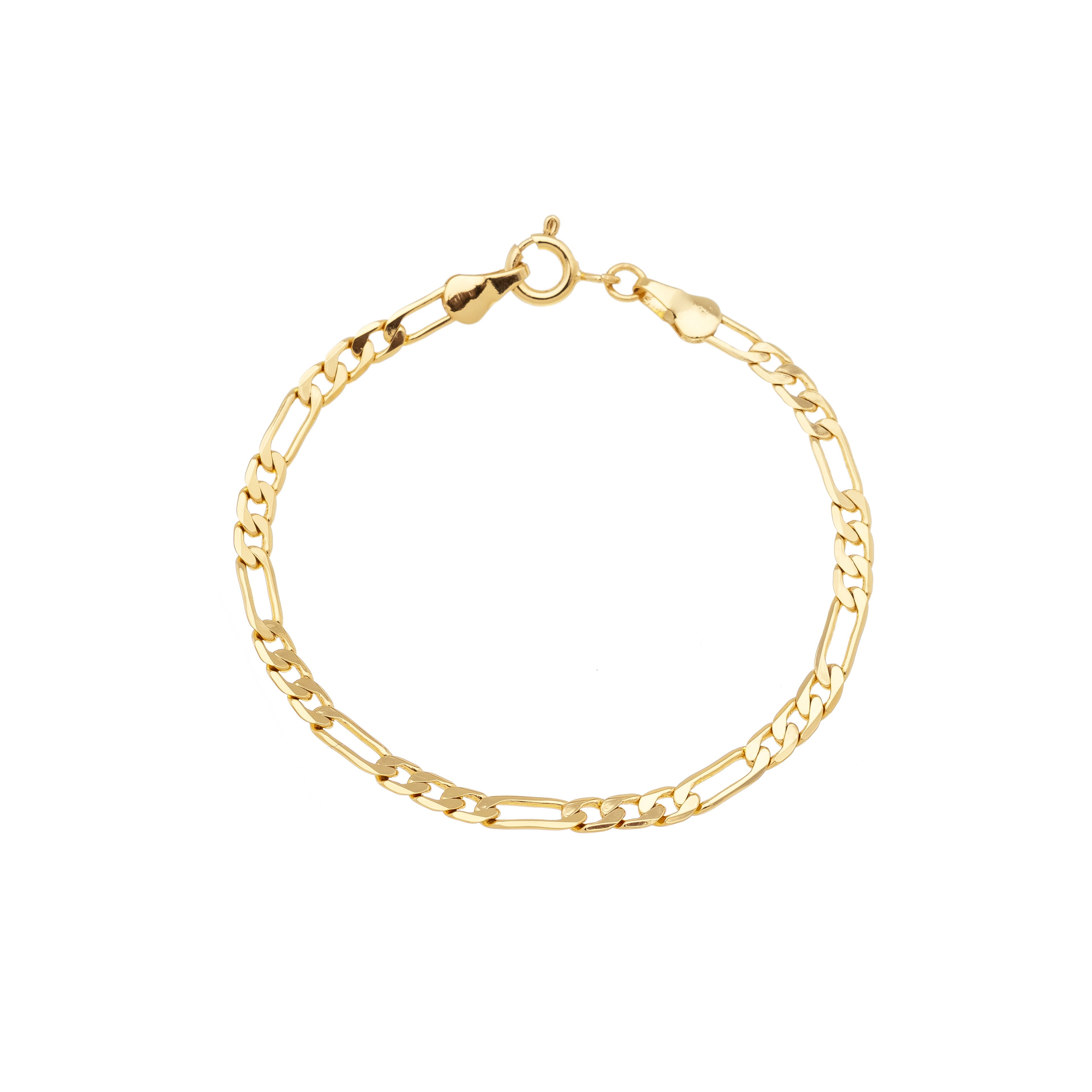 Children's bracelet with 3x1 link chain, 18k gold plated, hypoallergenic.
