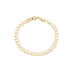 Children's curb chain bracelet, 1x1 link, 18k gold plated, hypoallergenic.