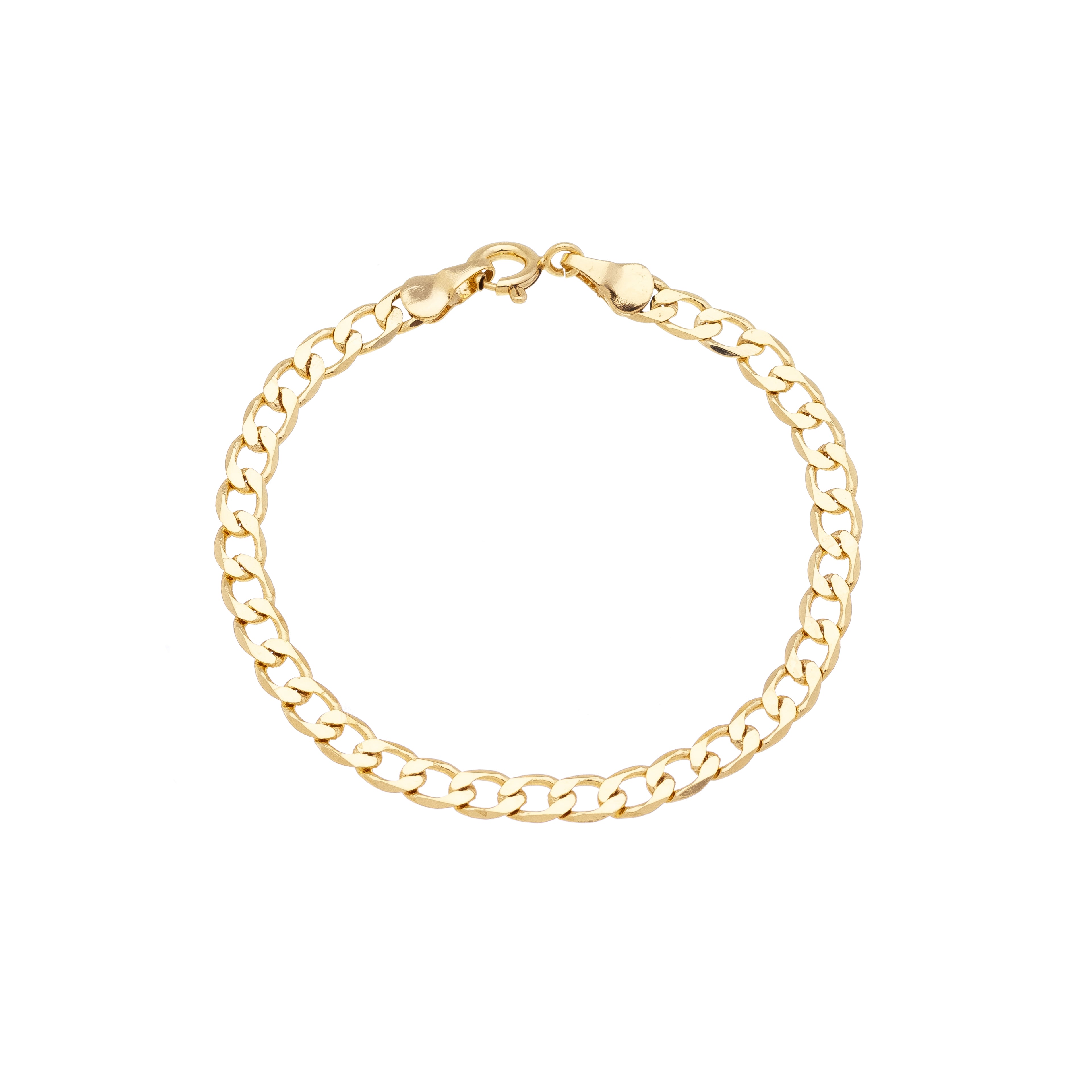 Children's curb chain bracelet, 1x1 link, 18k gold plated, hypoallergenic.