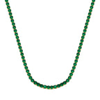 18K Gold Plated Green Zirconia Tennis Necklace – Elegant Emerald Style Choker for Women