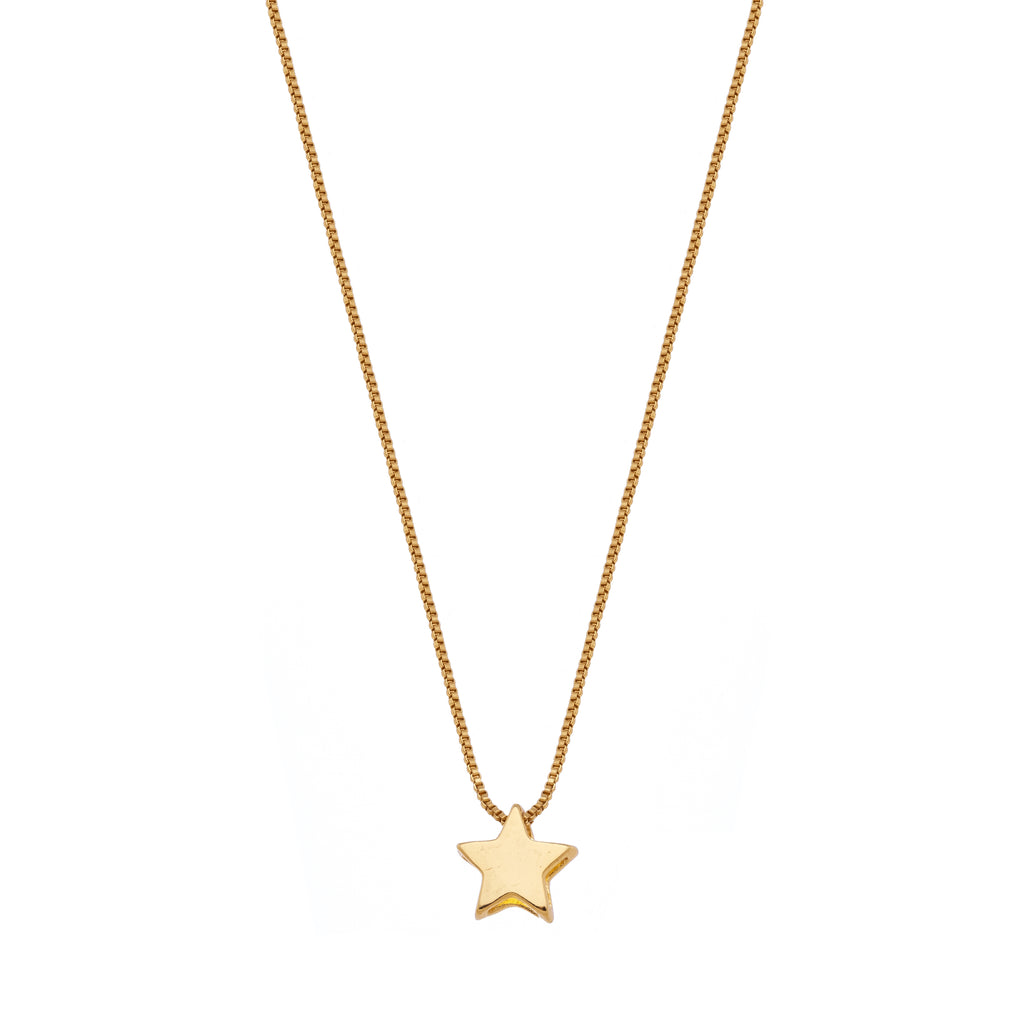 18K Gold Plated Star Pendant Necklace – Minimalist Gold Star Necklace for Women