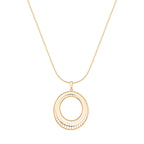18K Gold Plated Geometric Circle Pendant Necklace – Modern Openwork Disc Necklace for Women