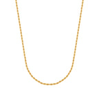 18K Gold Plated Rope Chain Necklace – Classic Twisted Chain Choker for Women