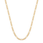 18K Gold Plated Figaro Chain Necklace – Classic Link Minimal Statement Necklace