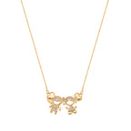 18K Gold Plated Couple Pendant Necklace with Zirconia – Boy & Girl Charm Necklace