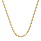 18K Gold Plated Snake Chain Necklace – Sleek Minimalist Flat Chain