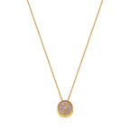 Round Pavé Zirconia Pendant Necklace – 18K Gold Plated Minimalist Luxury Jewelry