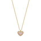 Pavé Heart Pendant Necklace with Zirconia – 18K Gold Plated Romantic Jewelry