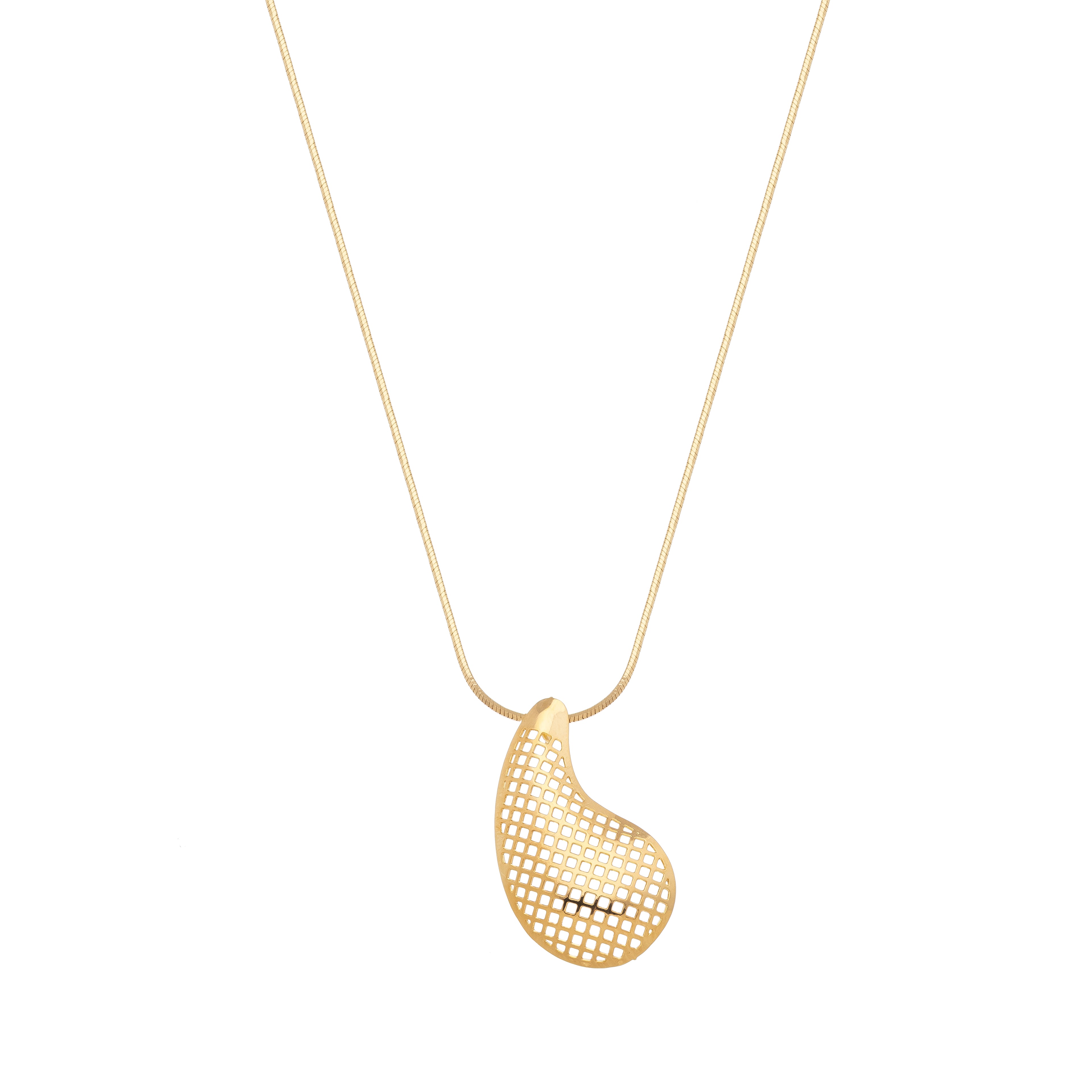 Abstract Openwork Pendant Necklace – 18K Gold Plated Modern Minimalist Jewelry