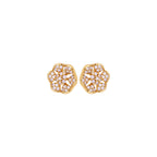 Floral Zircon Stud Earrings – 18K Gold Plated Vintage Flower Earrings