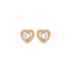 Heart Zirconia Stud Earrings – 18K Gold Plated Romantic Earrings