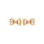 Delicate Bow Crystal Stud Earrings – 18K Gold Plated