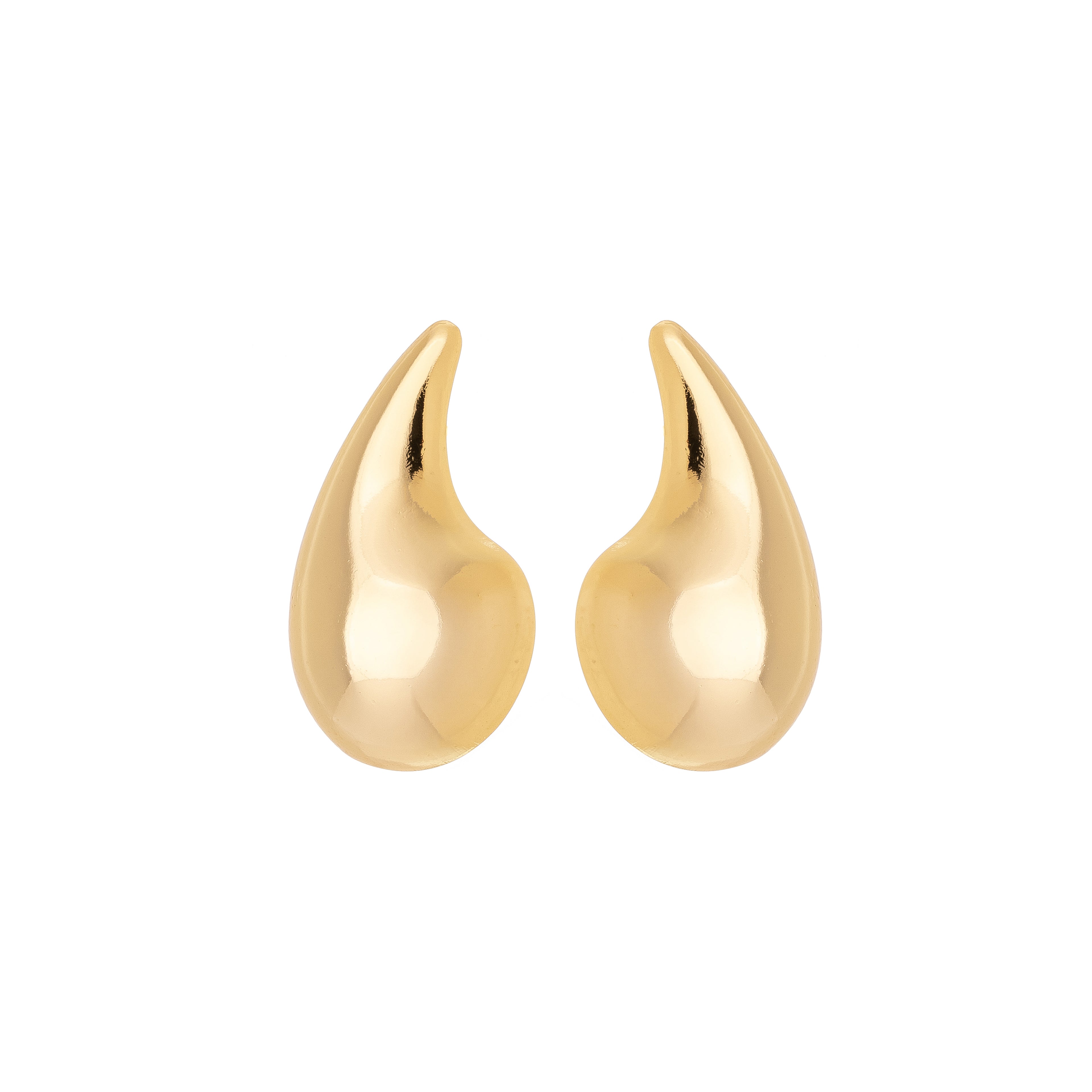 Bold Teardrop Stud Earrings – 18K Gold Plated Statement Earrings