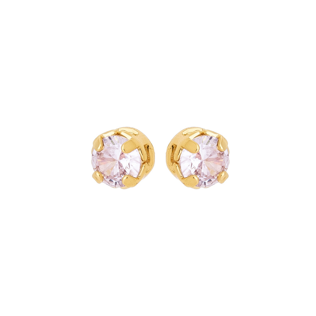 Crystal Stud Earrings Set – 18K Gold Plated Minimal Zirconia Duo
